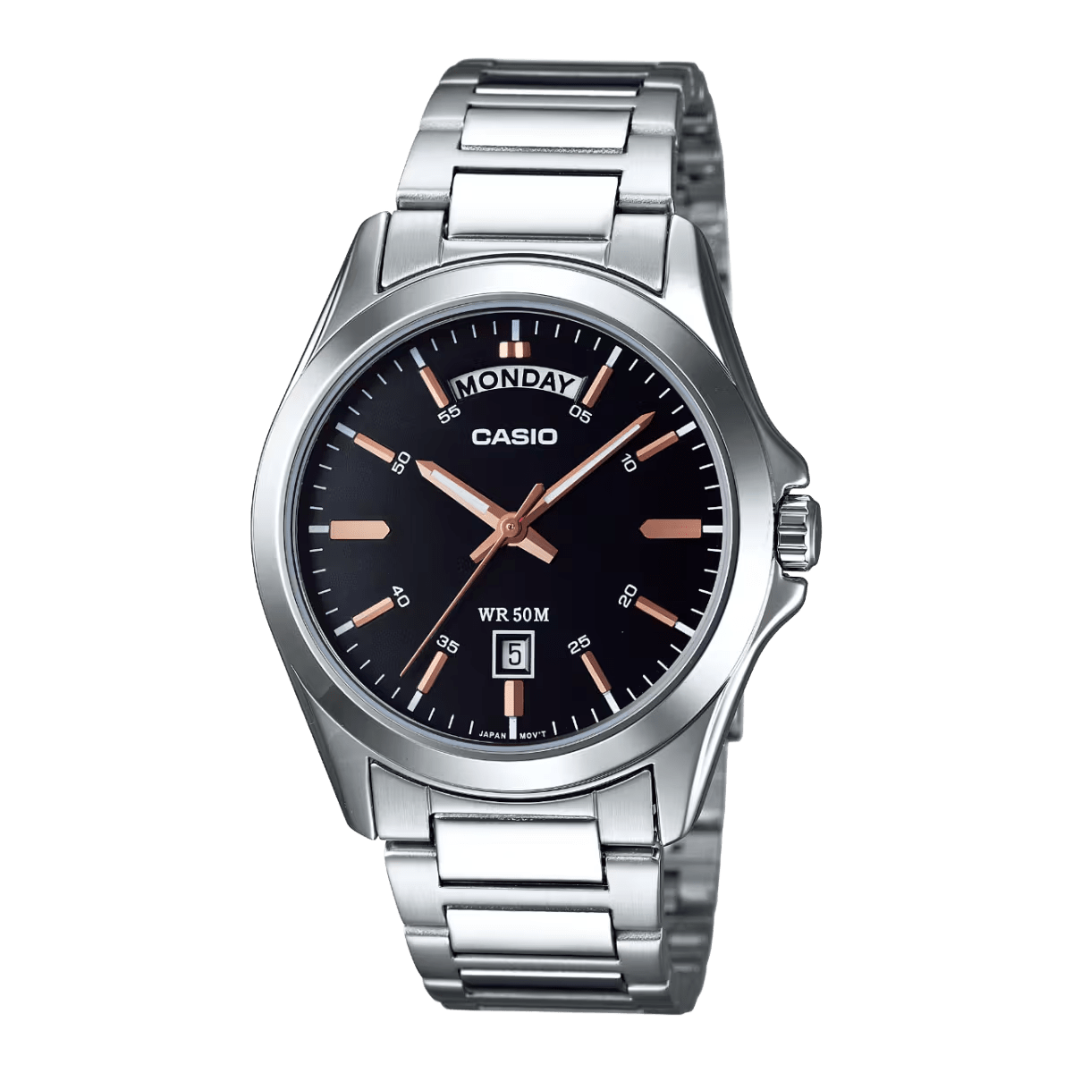 Casio Enticer MTP-1370D-1A2V Stainless Steel Day-Date Men Watch
