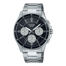 Casio Enticer MTP-1374D-1A3V Stainless Steel Black Dial Men Watch