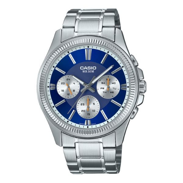Casio Enticer MTP-1375D-2A1V Blue Stainless Steel Men Watch 
