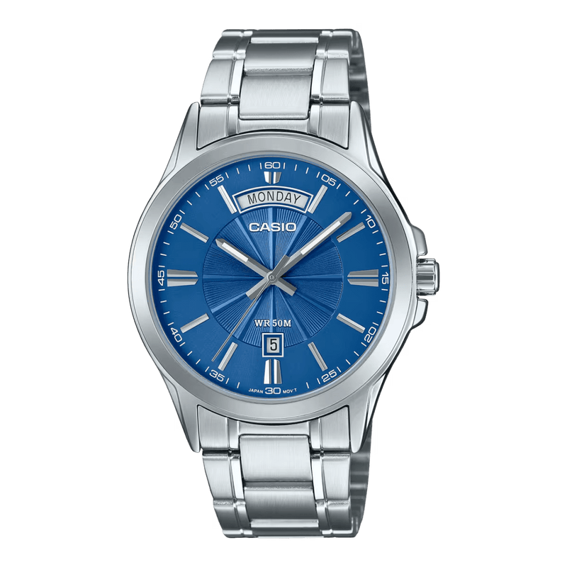 Casio Enticer MTP-1381D-2AV Stainless Steel Blue Dial Men Watch
