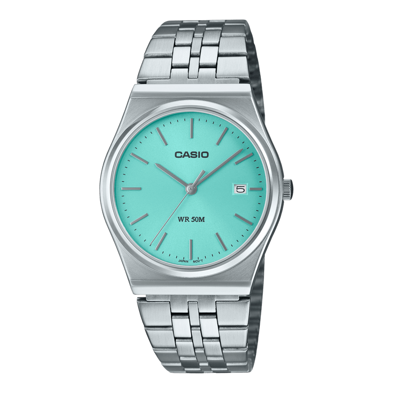 Casio Enticer MTP-B145D-2A1V Turquoise Blue Stainless Steel Unisex Watch