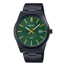 Casio Enticer MTP-VD03B-3A Black Green Stainless Steel Men Watch