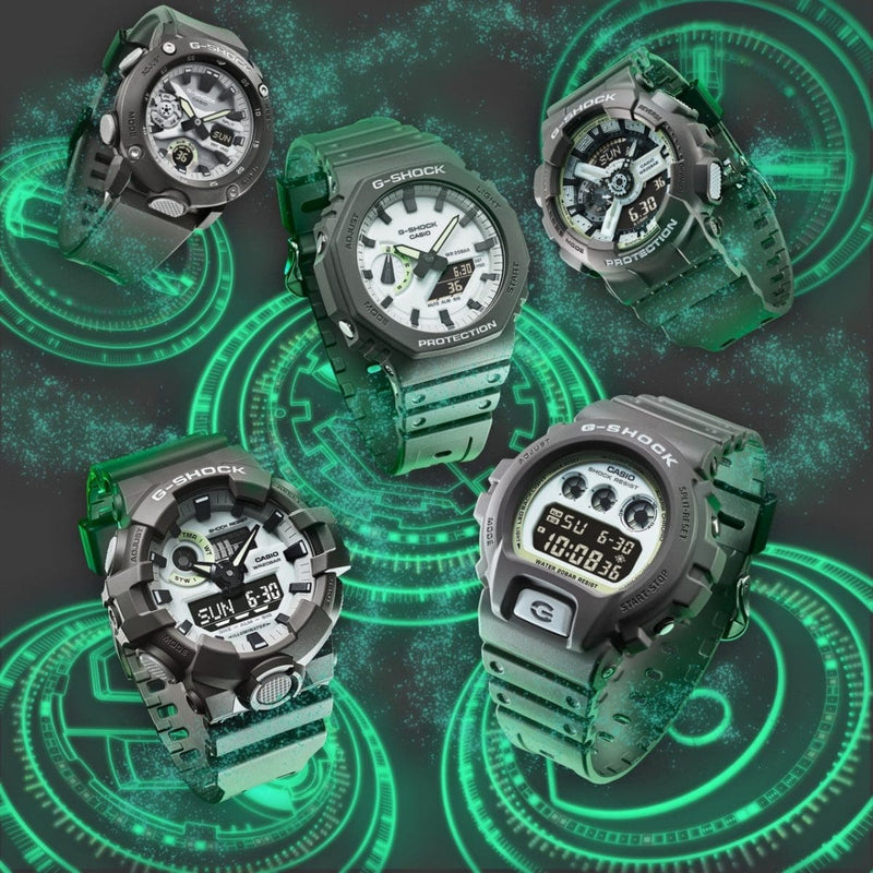 Casio G-Shock DW-6900HD-8D Green Luminous Dial Resin Strap Men Watch