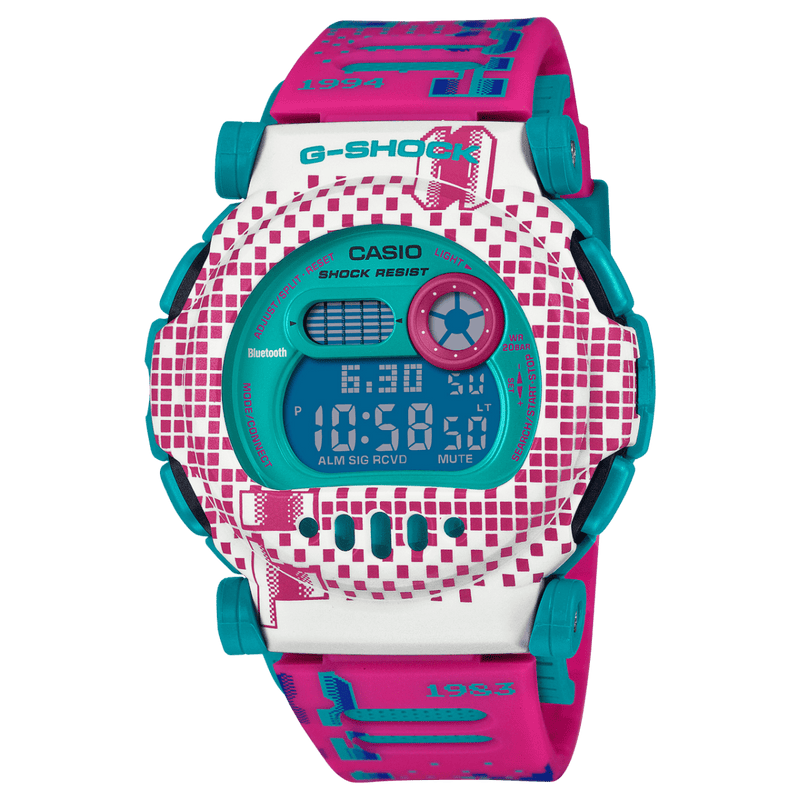 Casio G-Shock G-B001RG-4D Blue Dial Pink Purple Resin Strap Men Watch 