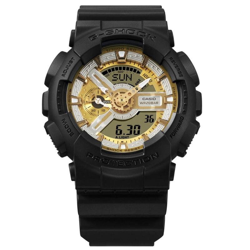 Casio G-Shock GA-110CD-1A3 Gold Dial Black Resin Strap Men Watch