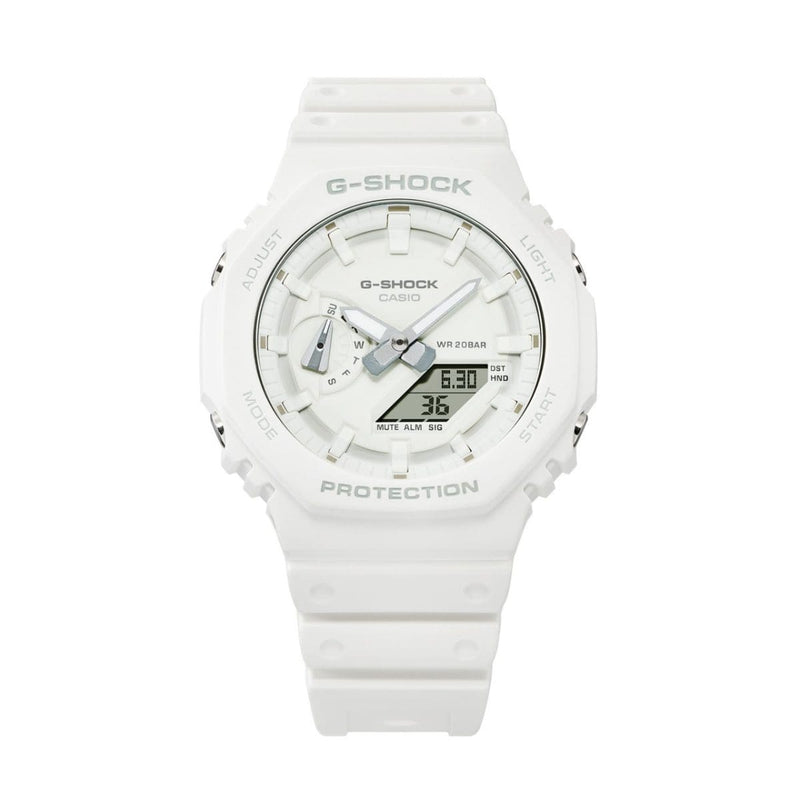 Casio G-Shock GA-2100-7A7 Full White Resin Strap Monochrome Men Watch 