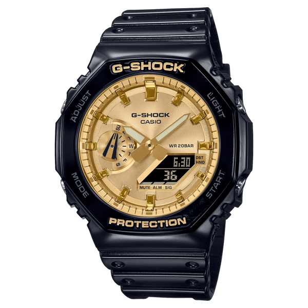 Casio G-Shock GA-2100GB-1A Gold And Black Colour Resin Strap Men Watch