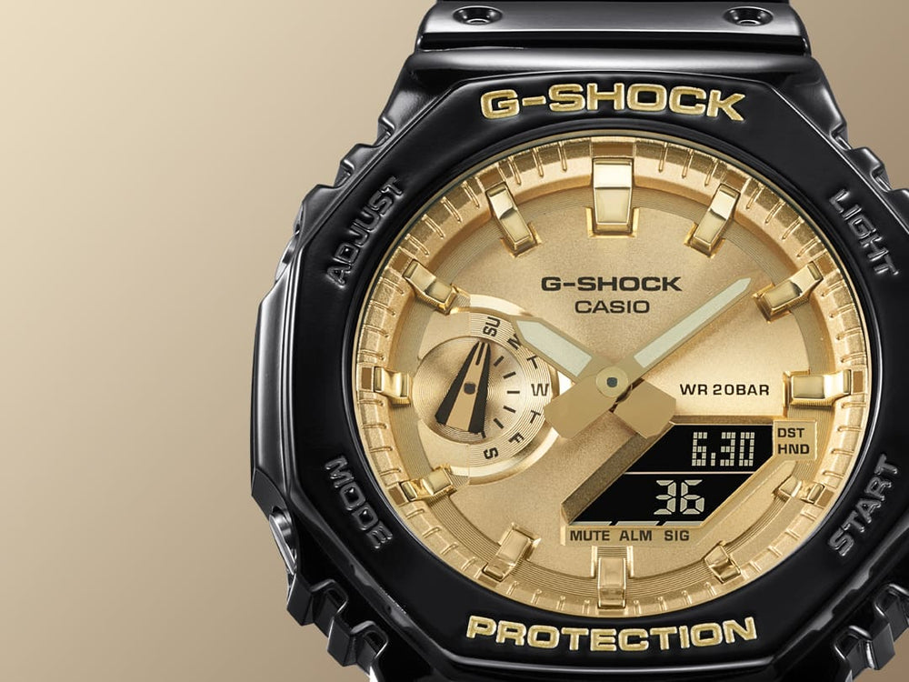 Casio G-Shock GA-2100GB-1A Gold And Black Colour Resin Strap