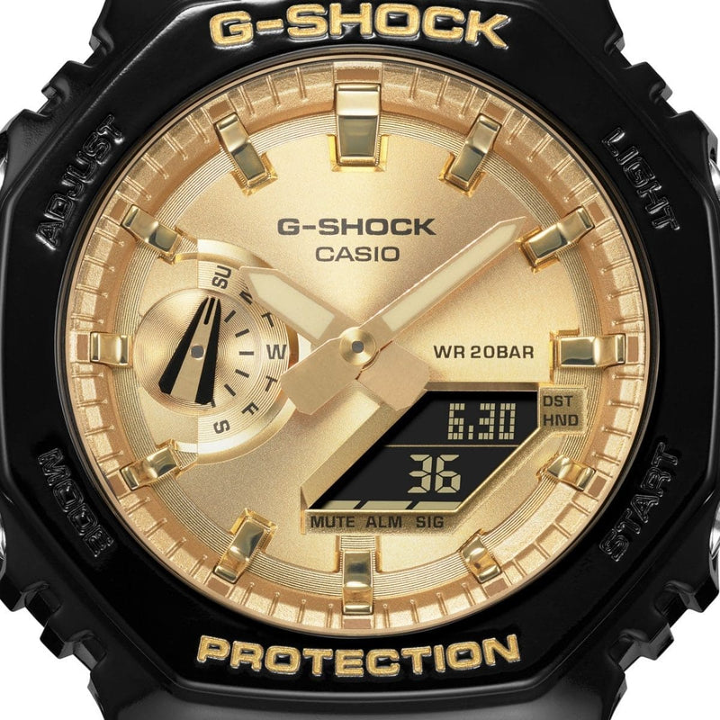 Casio G-Shock GA-2100GB-1A Gold And Black Colour Resin Strap Men Watch