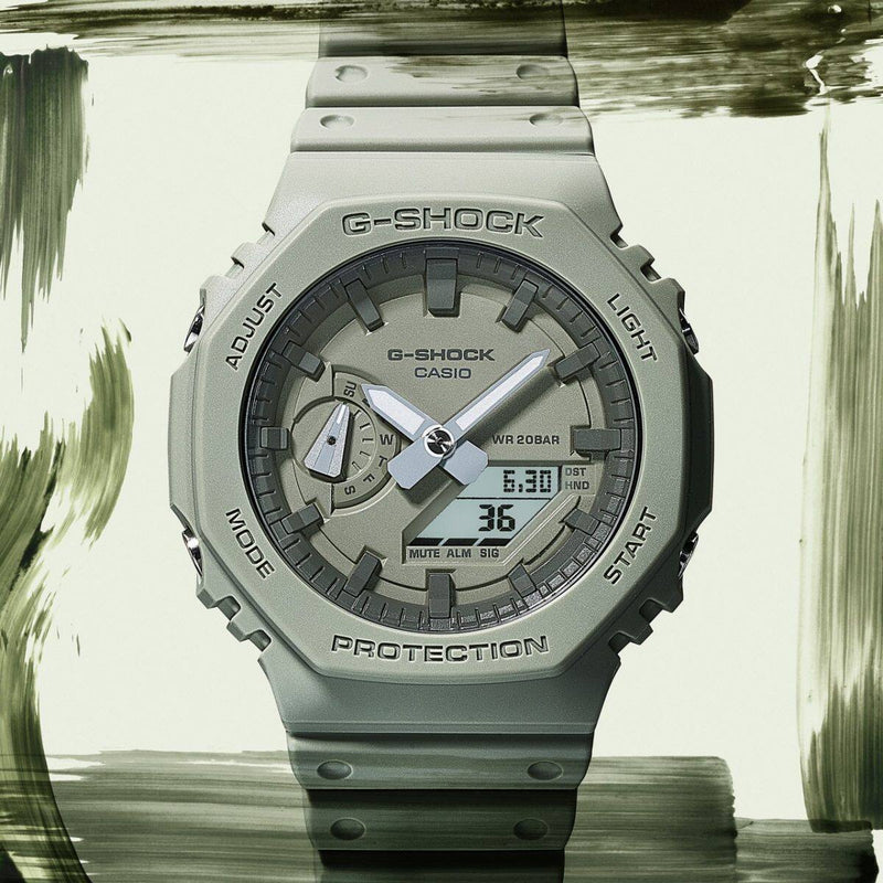 Casio G-Shock GA-2100NC-3A Analog-Digital Green Resin Strap Men Watch 