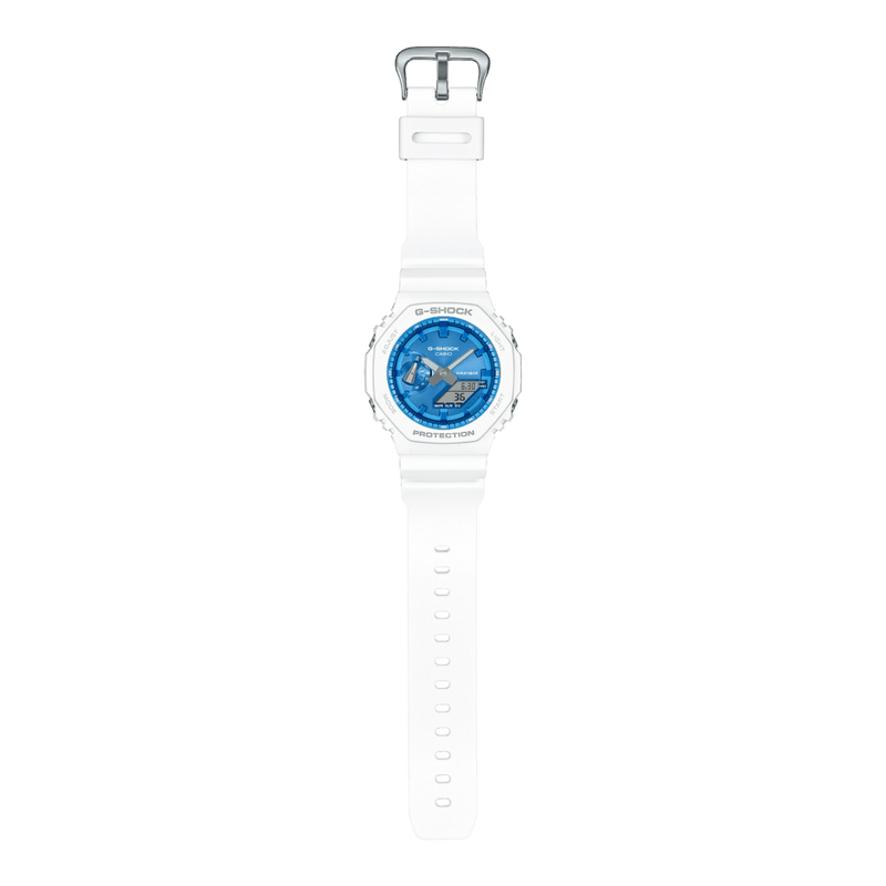 Casio G-Shock GA-2100WS-7A Analog-Digital White Resin Strap Men Watch 