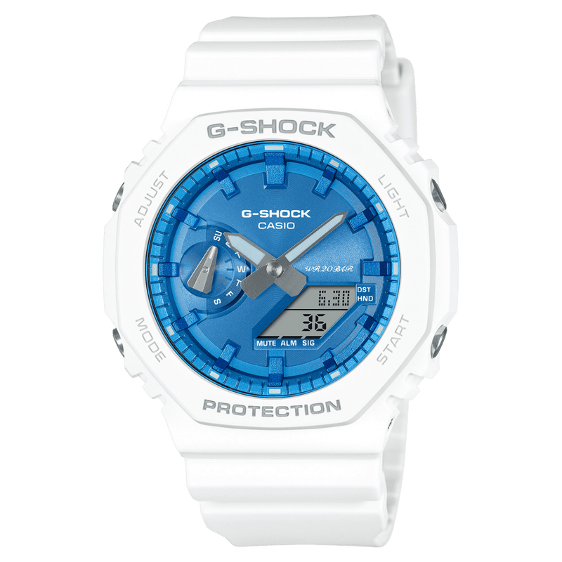 Casio G-Shock GA-2100WS-7A Analog-Digital White Resin Strap Men Watch 