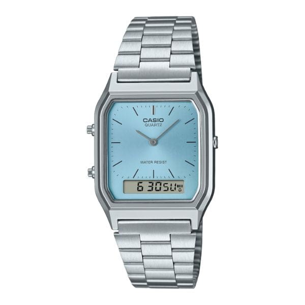 Casio Vintage AQ-230A-2A1MQY Ice Blue Stainless Steel Unisex Watch