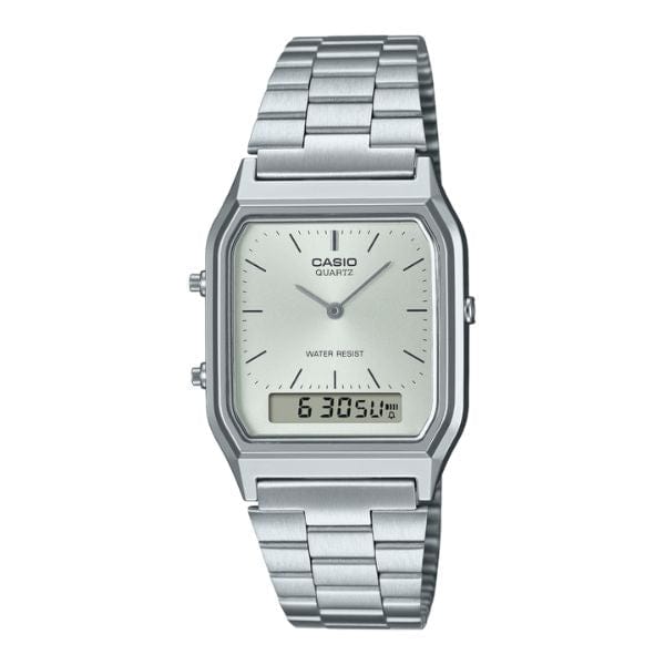 Casio Vintage AQ-230A-7AMQY Silver Stainless Steel Unisex Watch