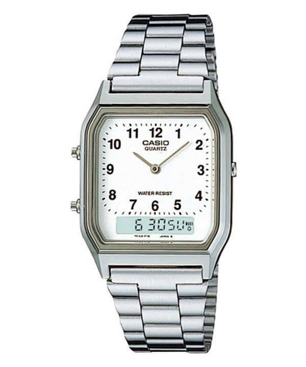 Casio Vintage AQ-230A-7B Silver Stainless Steel Unisex Watch
