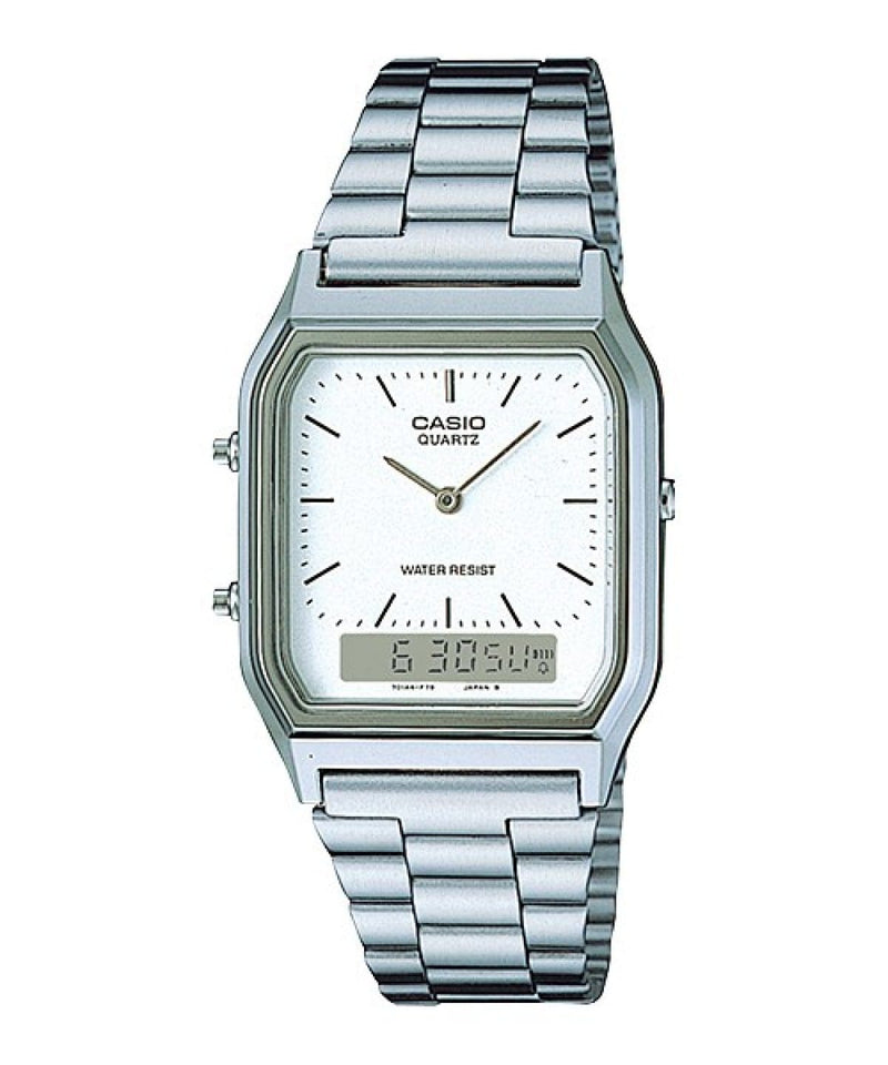 Casio Vintage AQ-230A-7D Silver Stainless Steel Unisex Watch