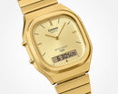Casio Vintage AQ-240EG-9AD Gold Dial Stainless Steel Unisex Watch