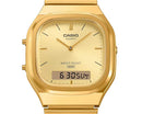Casio Vintage AQ-240EG-9AD Gold Dial Stainless Steel Unisex Watch
