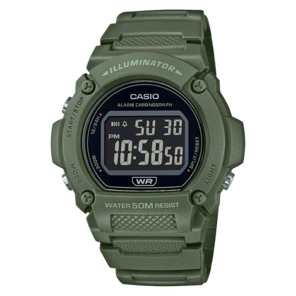 Casio Youth W-219HC-3BV Green Digital Unisex Watch
