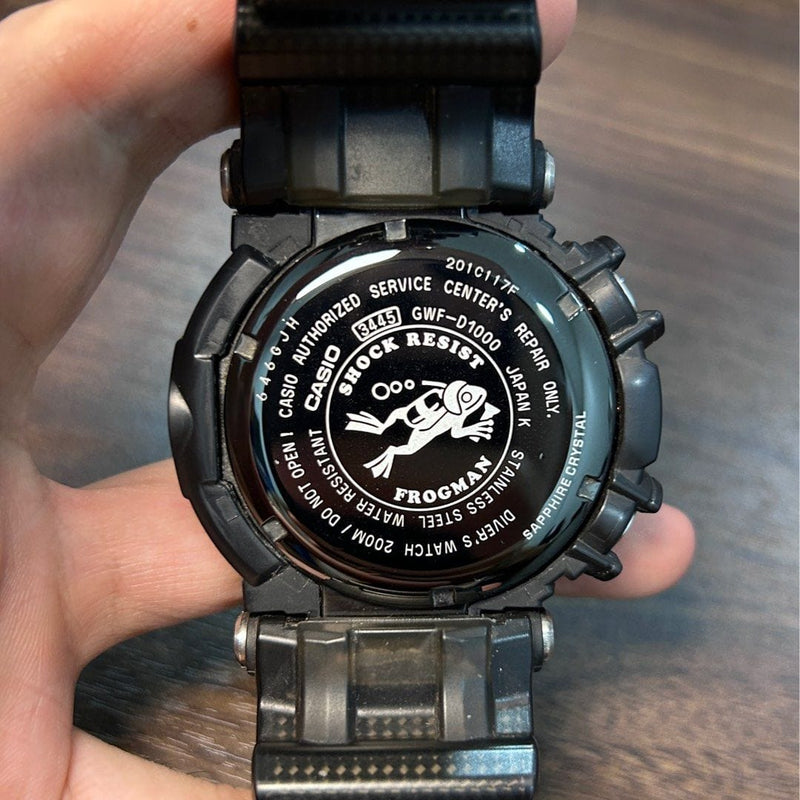 Pre Owned Casio G Shock Frogman GWF D1000 1 Triple Sensor Men Watch