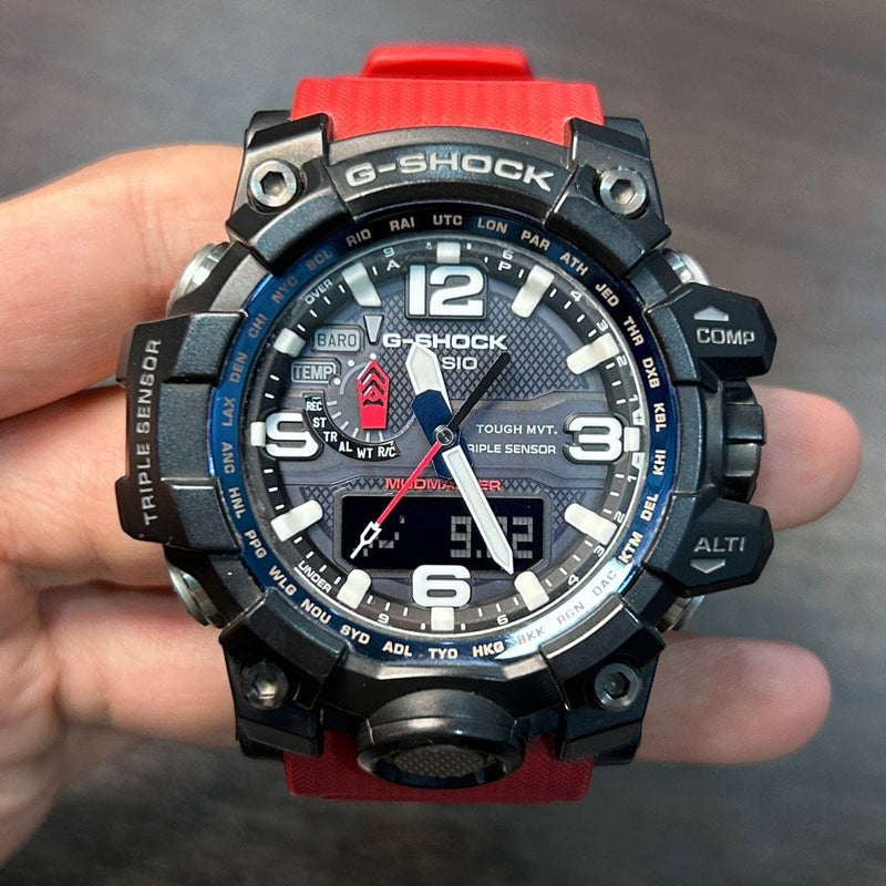 Pre Owned Casio G Shock Mudmaster GWG 1000RD 4A Tough Solar Men Watch