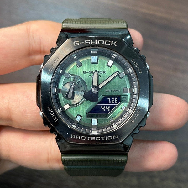 [Pre-Owned] Casio G-Shock TMJ CasiOak GM-2100B-3A Green G-Steel Men Watch