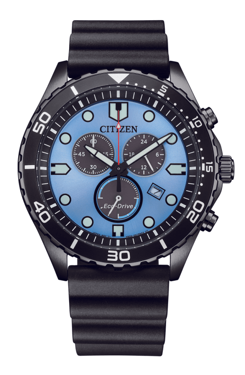 Citizen Eco-Drive AT2567-18L Chronograph Blue Dial Rubber Men Watch
