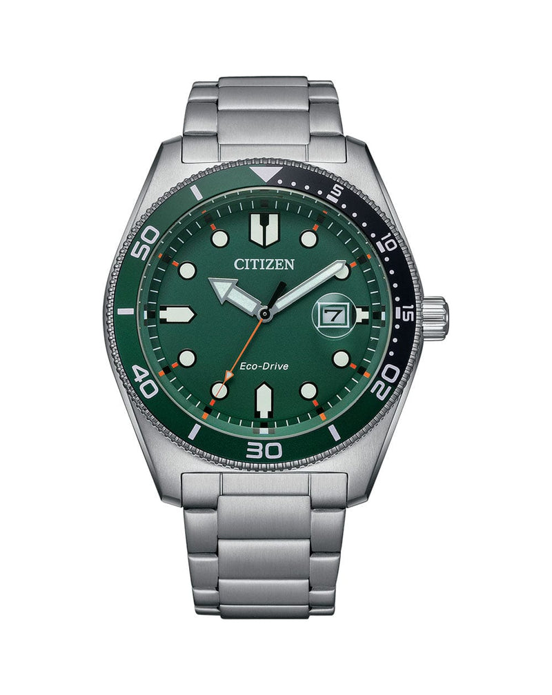 Citizen Eco-Drive AW1768-80X Stainless Steel Emerald Green Men Watch