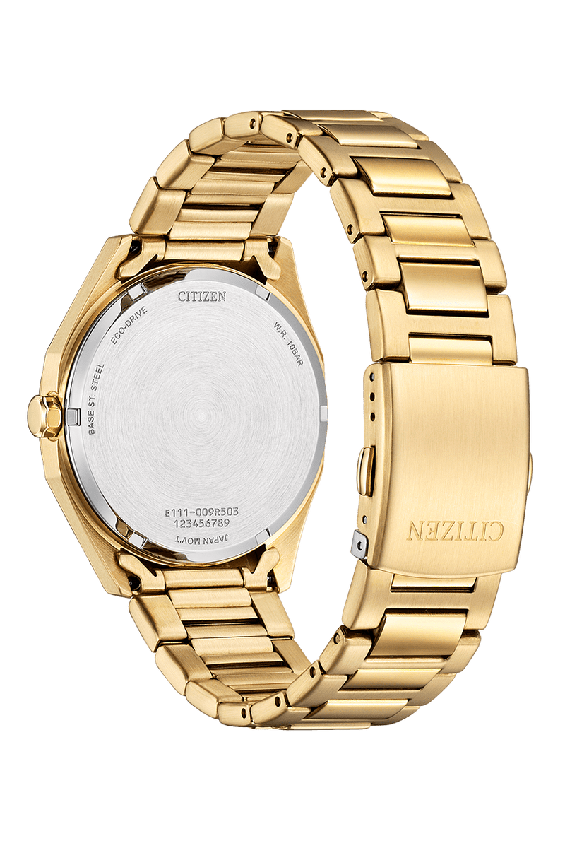 Citizen Eco-Drive BM7633-81X Green Dial Gold Steel Octagon Men Watch