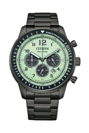 Citizen Eco-Drive CA4507-84X Chronograph Green Luminous Dial Men Watch