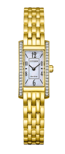 Citizen L EG7112-59D Eco-Drive Square MOP Dial Gold Strap Women Watch