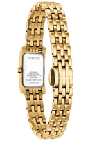 Citizen L EG7112-59E Eco-Drive Square Black Dial Gold Women Watch