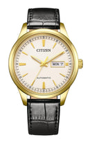 Citizen Mechanical NY4059-09A White Dial Leather Automatic Men Watch