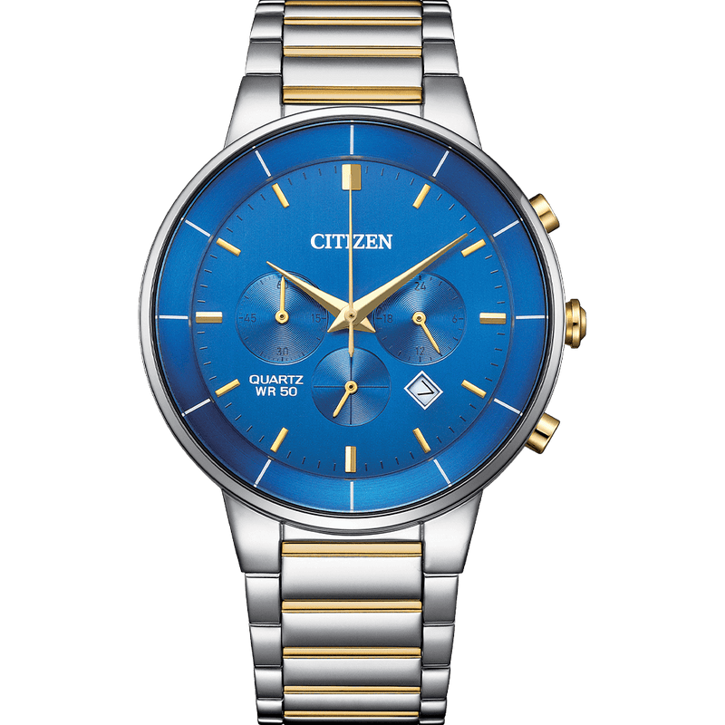 Citizen Quartz AN8224-51L Chronograph Blue Dial Steel Men Watch