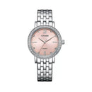 Citizen Quartz EL3100-55W Stainless Steel Pink Crystal Women Watch