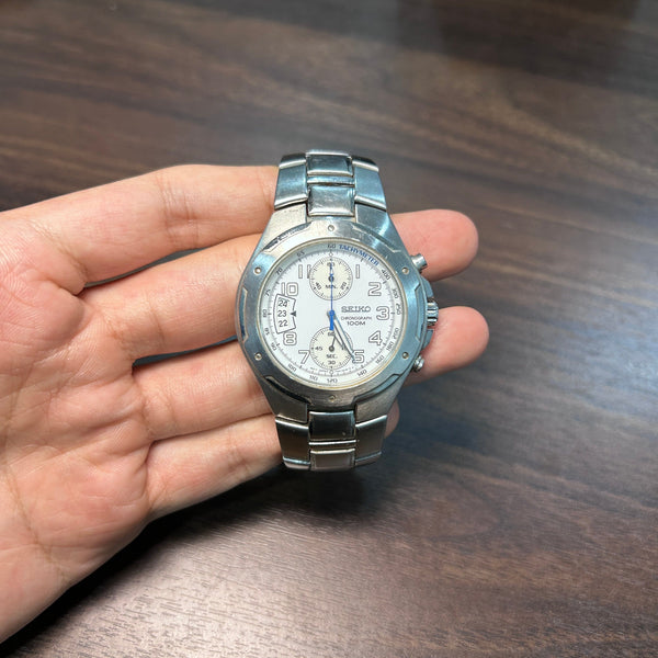 [Pre-Owned] Seiko Vintage Quartz Chronograph Men Watch (7T94-0AP0)