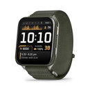 Garmin Venu X1 smartwatch with moss band