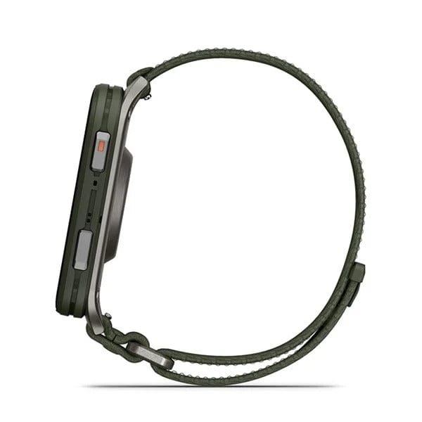 Garmin Venu X1 smartwatch with moss band