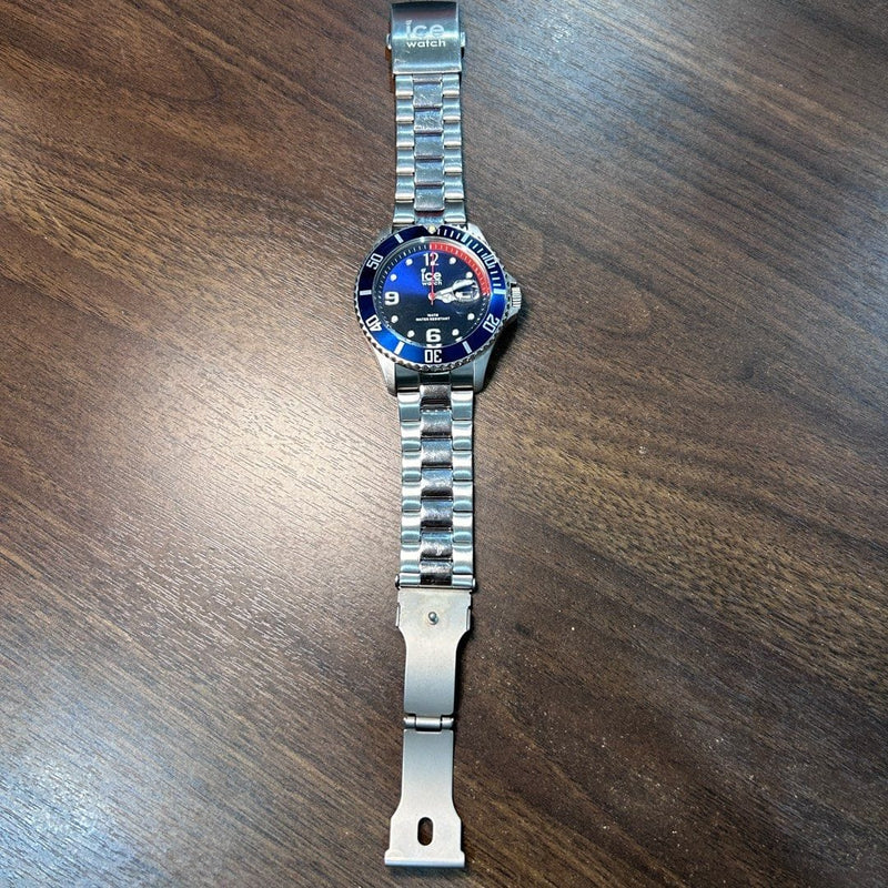 [Pre-Owned] Ice Watch Ice Steel - Blue Silver Pepsi (Medium) Men Watch