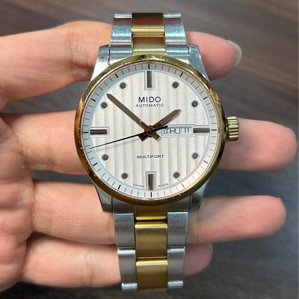 [Pre-Owned] Mido Multifort M005430 Two-Tone Gold Automatic Men Watch