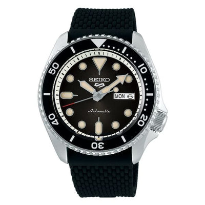 Seiko 5 SRPD73K2 Automatic Silicone Black Dial Men Watch