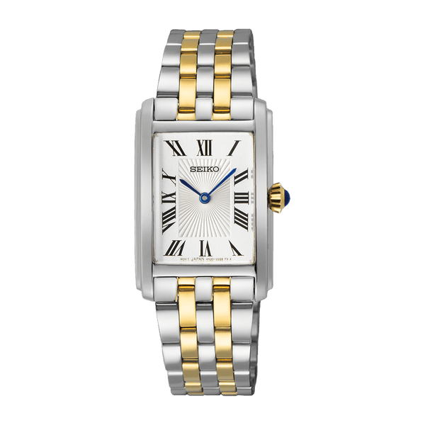 Seiko Conceptual Regular SWR087P1 Two-Tone Tank Quartz Square Women Watch