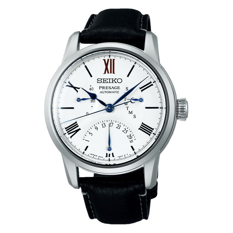 Seiko Presage Enamel SPB393J1 Automatic White Dial Leather Men Watch