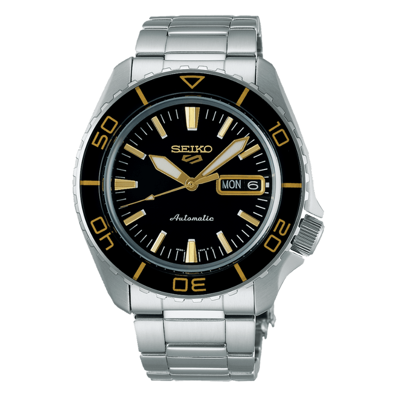 Seiko 5 SRPK99K1 Blacktone Redux Automatic Black & Gold Dial Men Watch