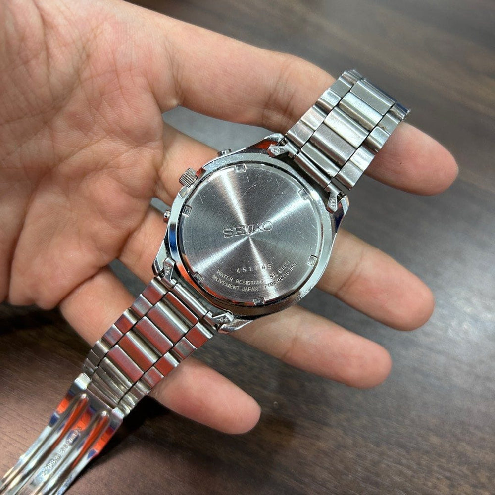 Pre-Owned] Seiko Vintage Panda Quartz Chronograph 7T92-0CC0 Men Watch