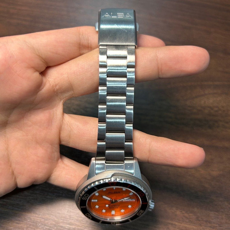 [Pre-Owned] Alba Mini Tuna AL4343X Orange Dial Automatic Men Watch