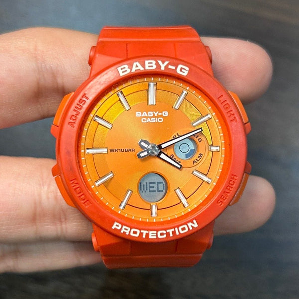 Pre Owned Casio Baby G BGA 255 4A Orange Women Watch