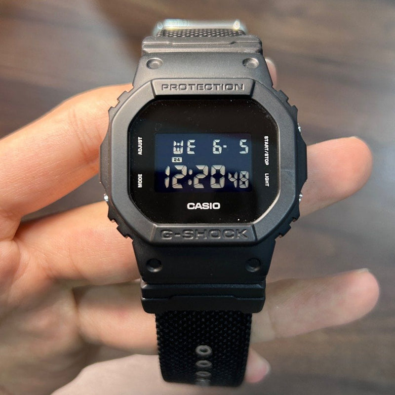 [Pre-Owned] Casio G-Shock DW-5600BBN-1D All Black Nylon Band Men Watch