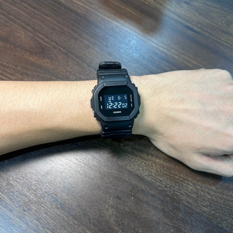 [Pre-Owned] Casio G-Shock DW-5600BBN-1D All Black Nylon Band Men Watch