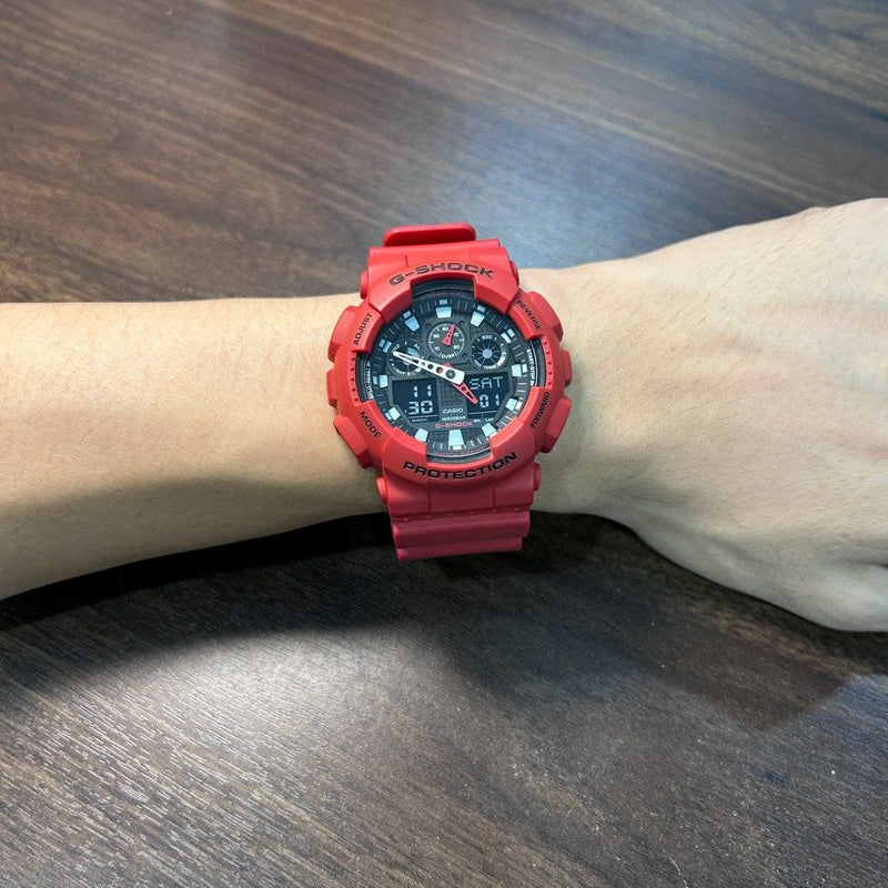 [Pre-Owned] Casio G-Shock GA-100B-4A Red Men Watch